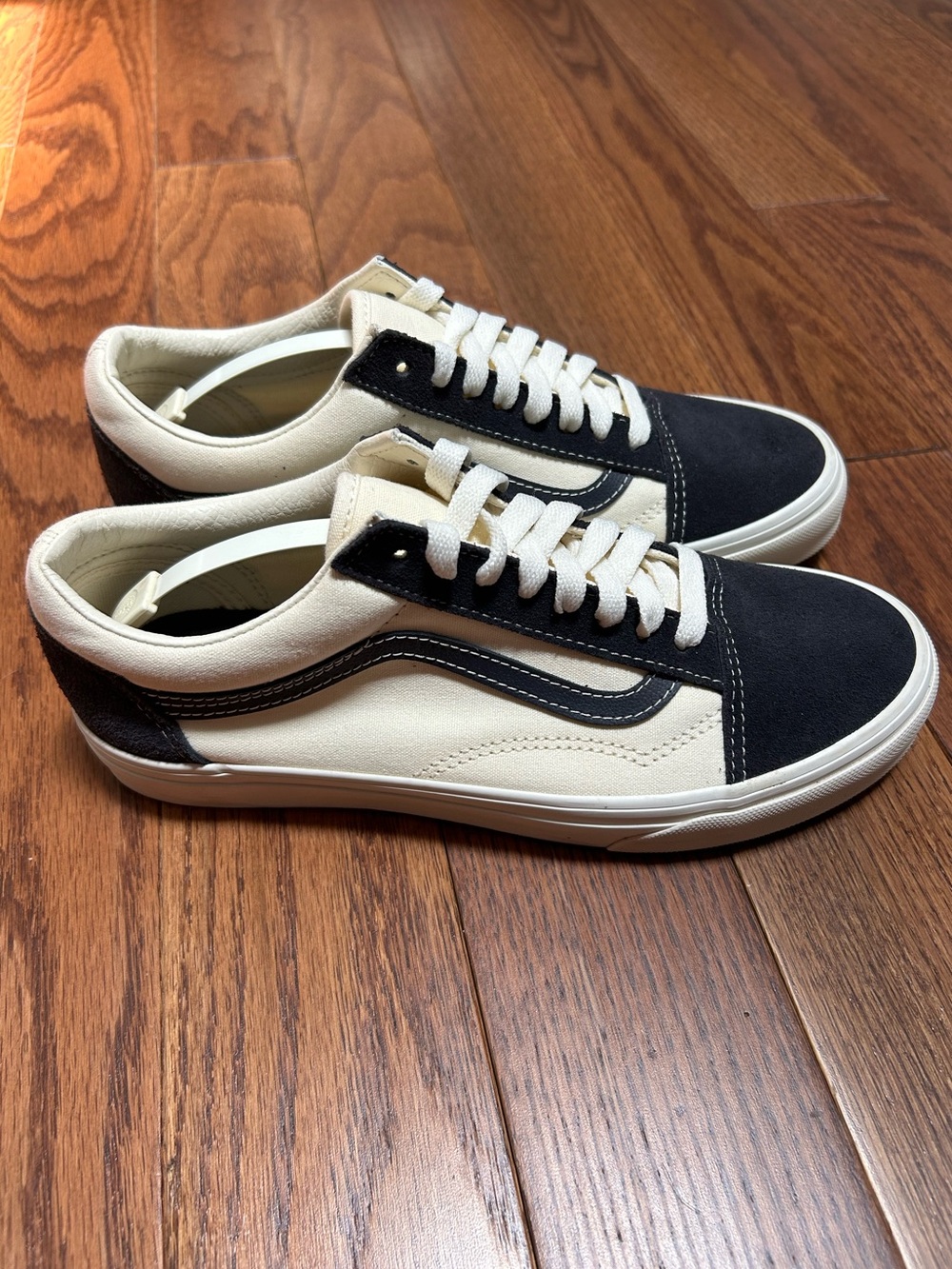 Vans Old Skool "Phantom" navy suede cream canvas size 8.5 women size 7 men - Picture 4 of 8